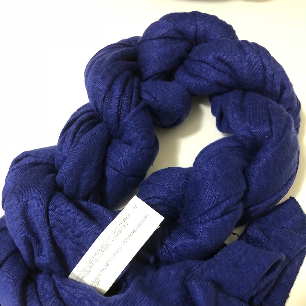 ZARA cobalt blue linen scarf